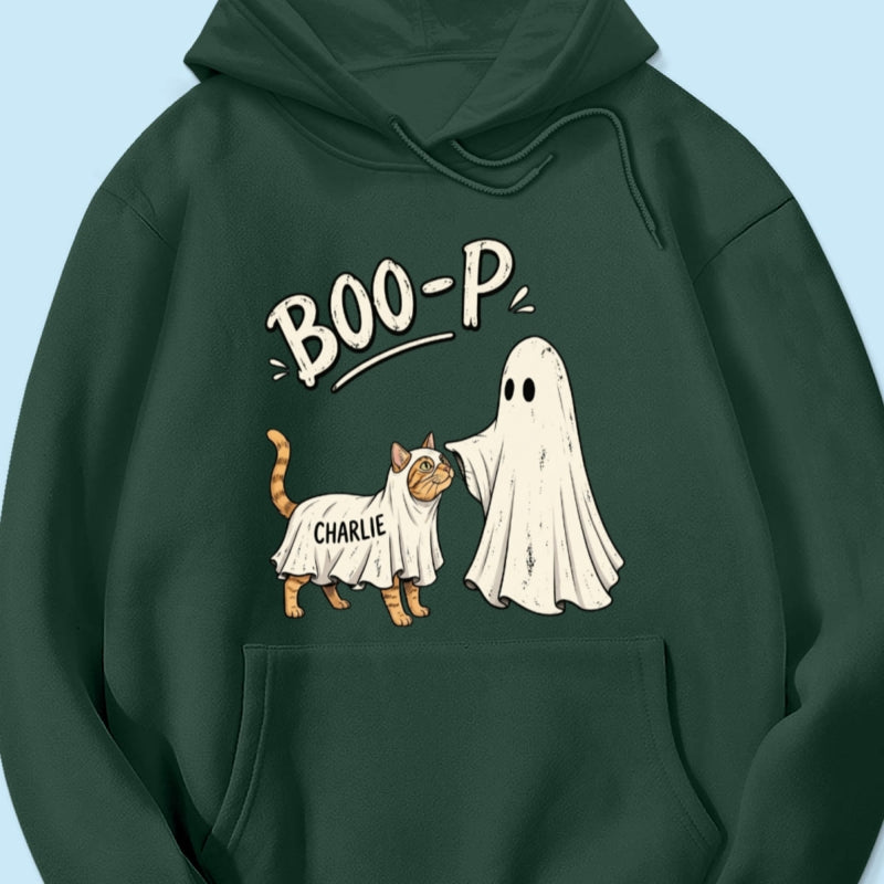 Funny Boo-p Ghost Pet Portrait From Your Pet Photo - Personalized Shirt - Halloween Gift For Dog Cat Lovers