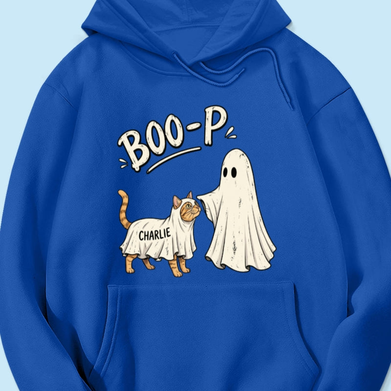 Funny Boo-p Ghost Pet Portrait From Your Pet Photo - Personalized Shirt - Halloween Gift For Dog Cat Lovers