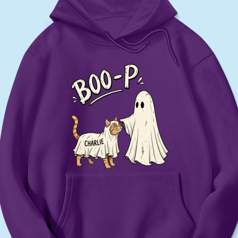 Funny Boo-p Ghost Pet Portrait From Your Pet Photo - Personalized Shirt - Halloween Gift For Dog Cat Lovers