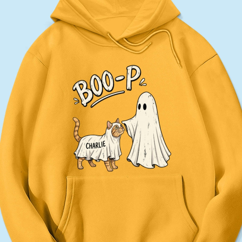 Funny Boo-p Ghost Pet Portrait From Your Pet Photo - Personalized Shirt - Halloween Gift For Dog Cat Lovers