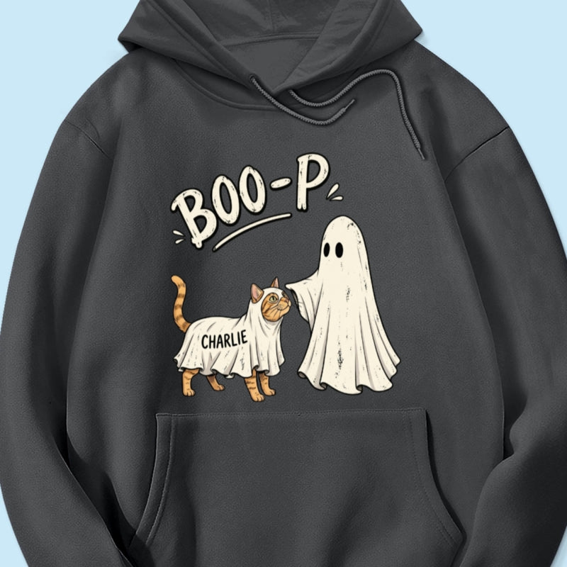 Funny Boo-p Ghost Pet Portrait From Your Pet Photo - Personalized Shirt - Halloween Gift For Dog Cat Lovers