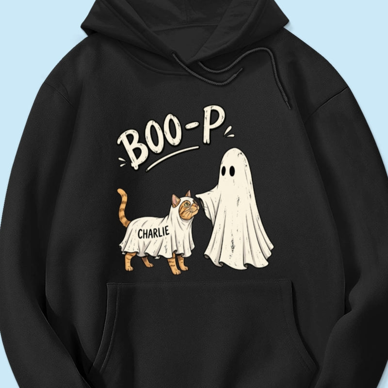 Funny Boo-p Ghost Pet Portrait From Your Pet Photo - Personalized Shirt - Halloween Gift For Dog Cat Lovers