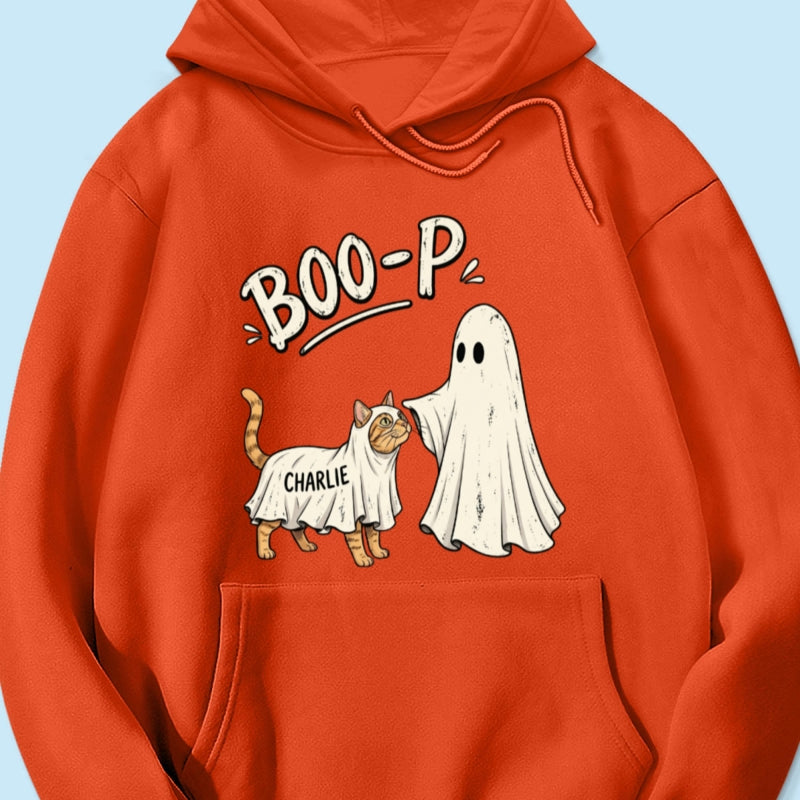 Funny Boo-p Ghost Pet Portrait From Your Pet Photo - Personalized Shirt - Halloween Gift For Dog Cat Lovers