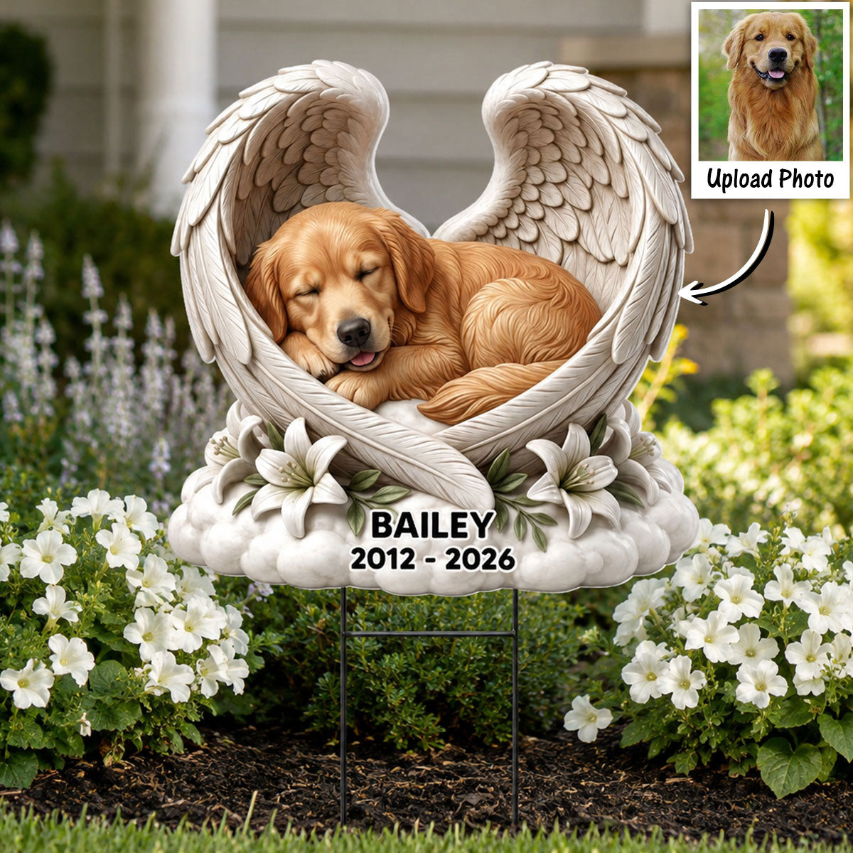 Pet Dog Cat Memorial Custom Photo - Personalized Yard Sign - Sympathy Gift, Remembrance Gift, Garden Sign