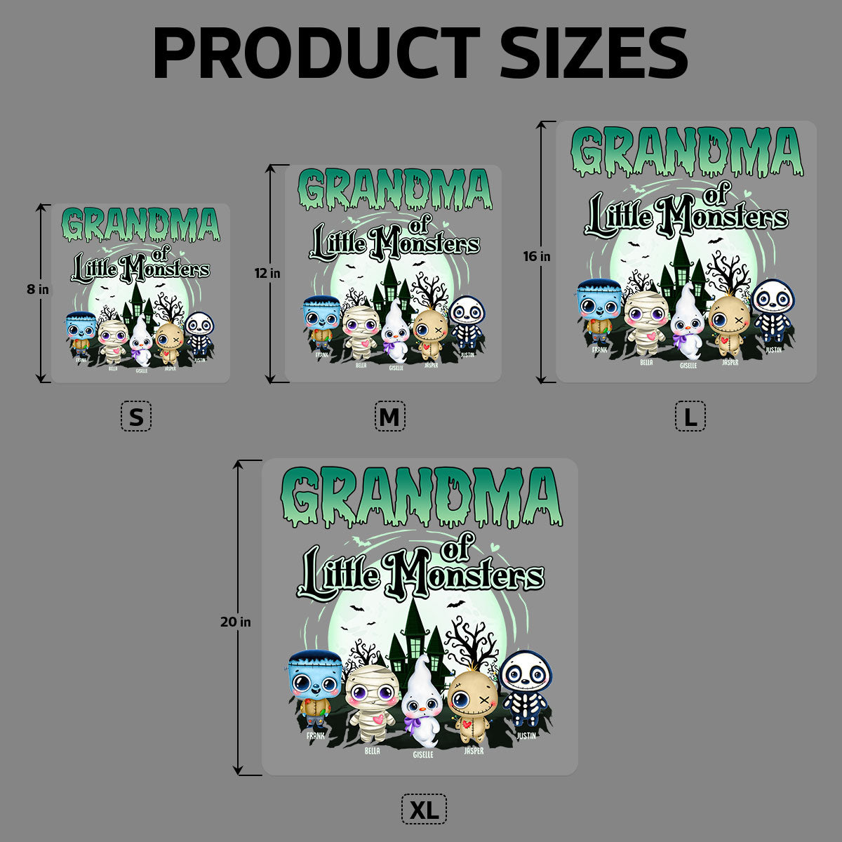 Grandma Of These Little Monsters Personalized Decal, Halloween Decor