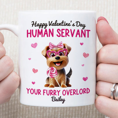 Funny Cartoon Dogs Happy  Human Servant Personalized Mug,  Gift For Dog Lovers, Dog Moms