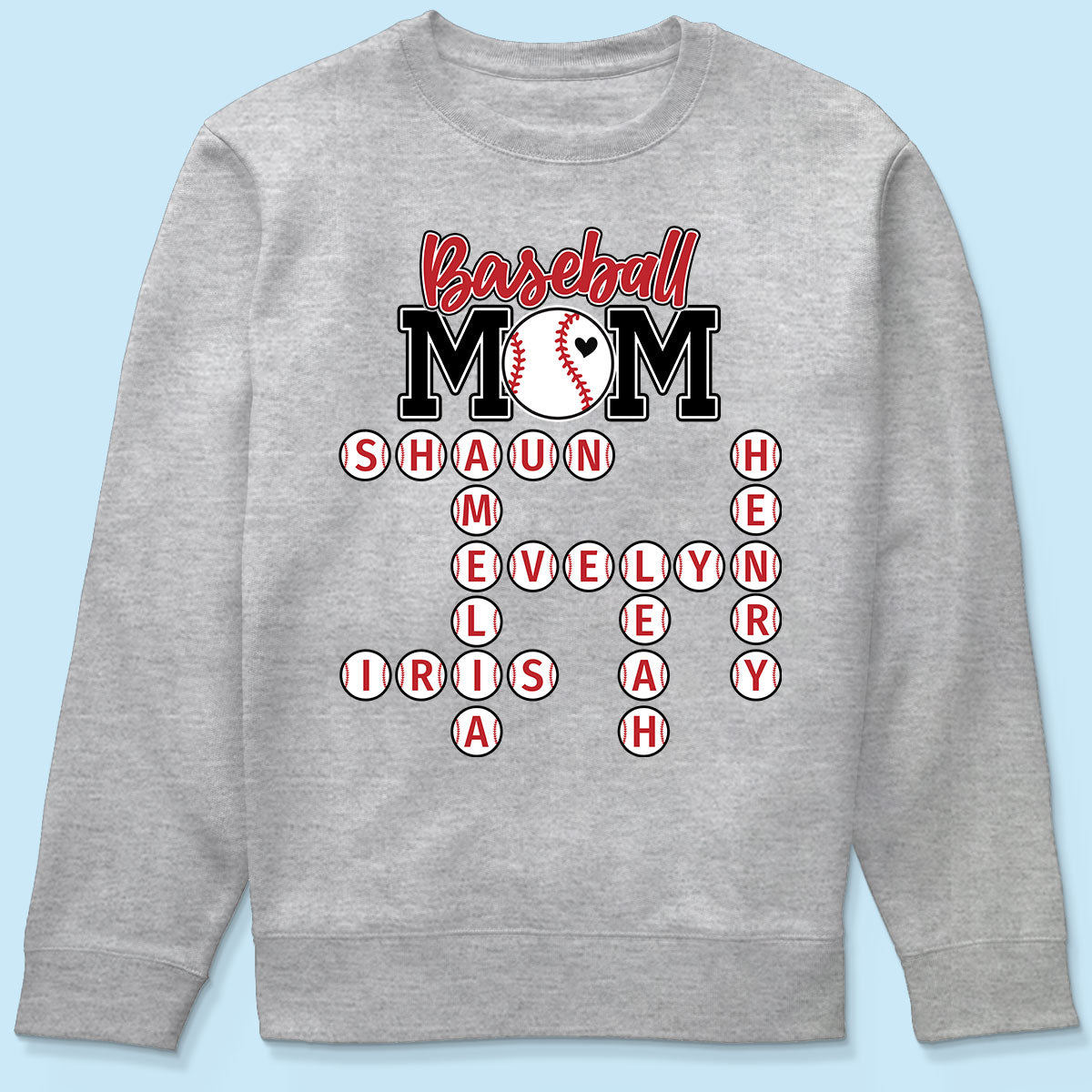 Baseball Mom Grandma Crossword Puzzle Art Personalized Shirt