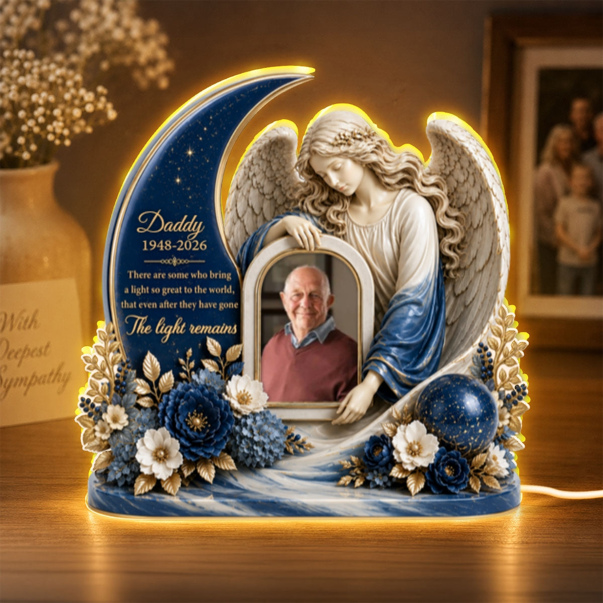 Your Light Remains Memorial - Personalized Light Box - Heartfelt Sympathy Keepsake, Remembrance Gift for Loss of Loved One