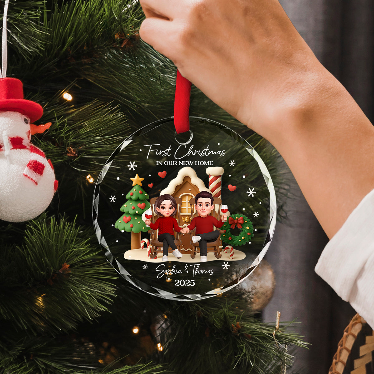 First Christmas In Our New Home - Personalized Glass Ornament - Unique Christmas Gift For Couple