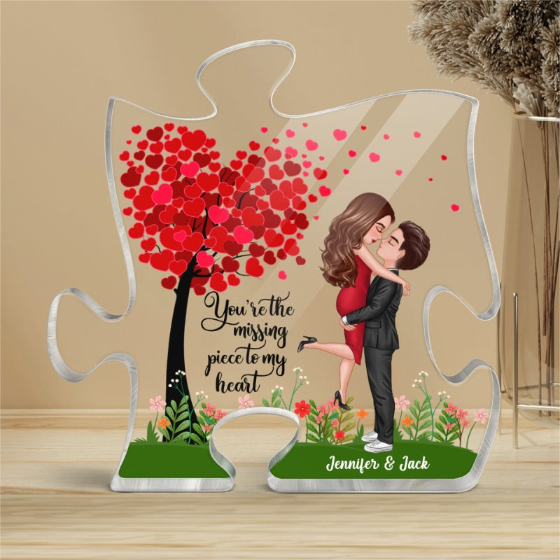 Heart Tree Couple Personalized Acrylic Puzzle Plaque
