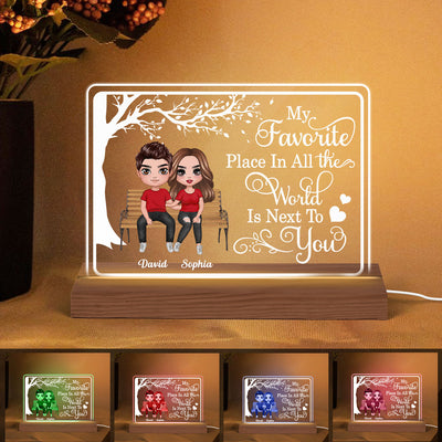 My Favorite Place Sitting Doll Couple Personalized Custom Shape LED Night Light LED Lamp