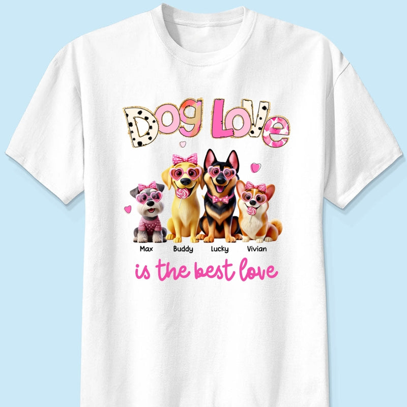 Dog Love Is The Best Love Personalized Shirt, Gift For Dog Mom