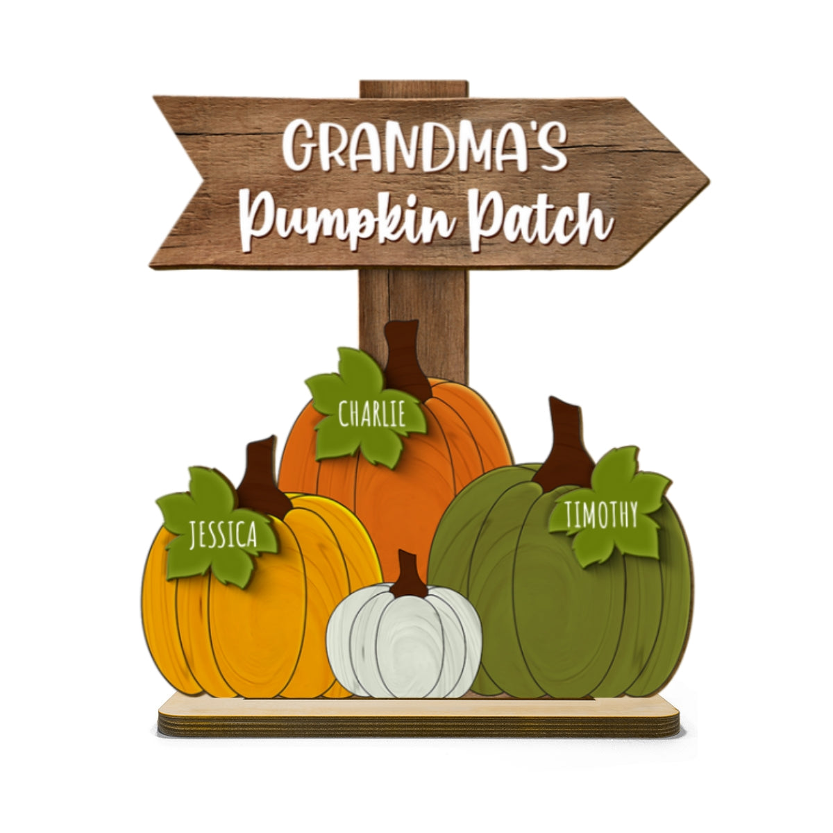 Pumpkin Patch Love – Personalized Autumn Plaque for Grandma’s Home