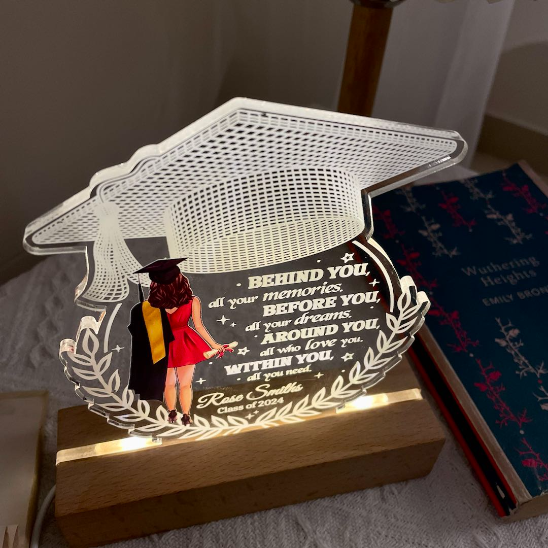Behind You All Your Memories Graduation Gift - Personalized Acrylic LED Night Light