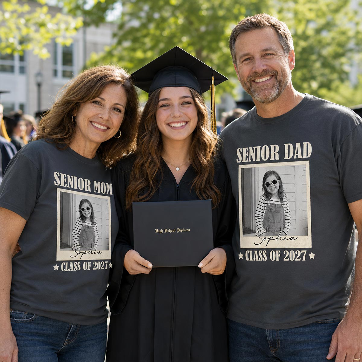 Senior Mom Dad Graduate Custom Photo - Personalized Shirt