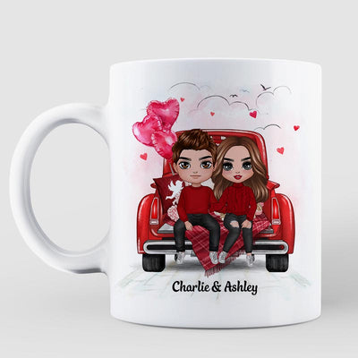 Doll Couple On Truck Valentine‘s Day Gift For Him For Her Personalized Mug