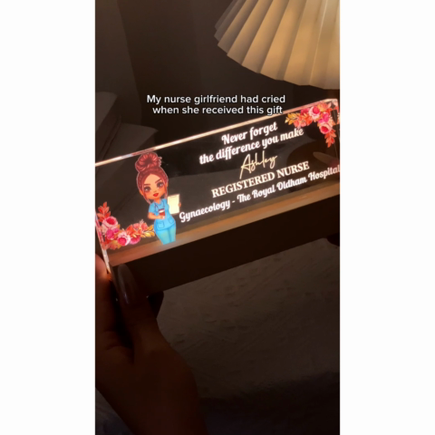 Nurse Gift Never Forget The Difference You Make Personalized Acrylic Block Night Light