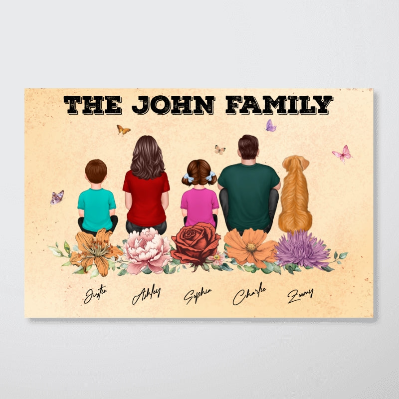 Family Birth Month Flower Personalized Poster, Gift, Father's Day Gift