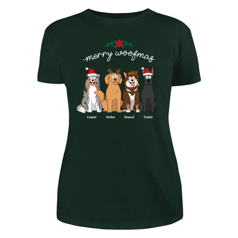 Happy Howlidays Merry Woofmas Cartoon Dogs Gift For Dog Lover Personalized Shirt