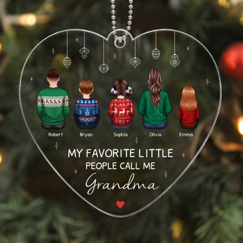 Favorite Little People Call Me Grandma Mom Personalized Acrylic Ornament