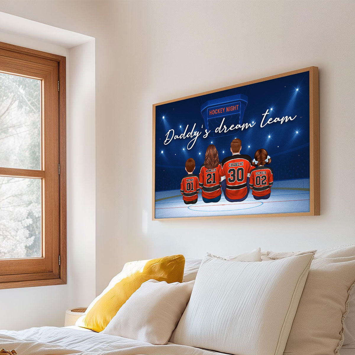 Hockey Daddy's Dream Team Personalized Poster| Unique Father's Day Gift For Dad, Husband