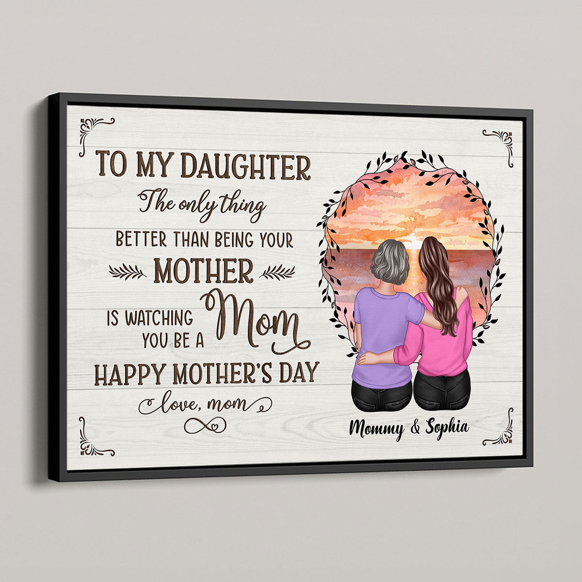 Eternal Beach Landscape To My Daughter From Mom Personalized Poster, Heartfelt 2025 Gift For Daughter
