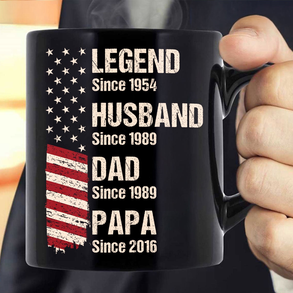 Legend Husband Dad Grandpa Est. Nation Flag Personalized Mug