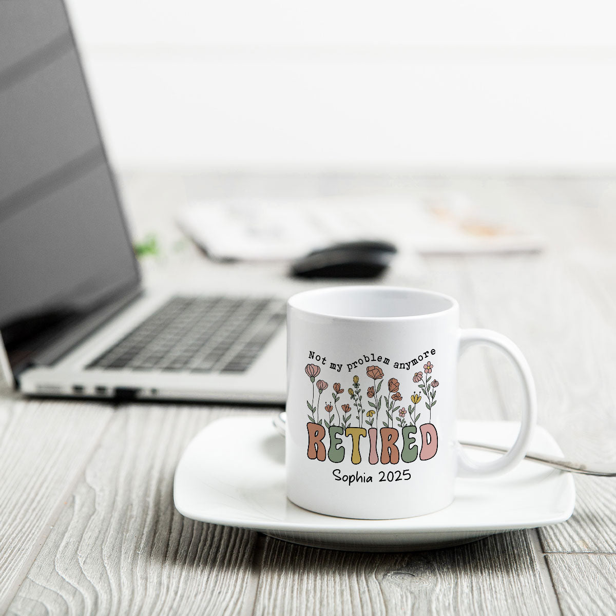 Not My Problem Anymore Retirement Gift Calendar Keepsake Personalized Mug, Farewell Good Luck Gift Coworker, Teacher, Nurse