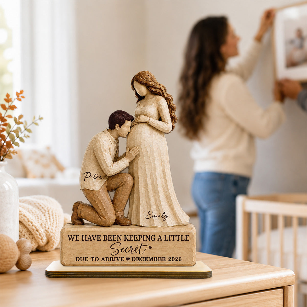 Tiny Miracle On The Way 2D Flat Printed - Personalized 2-Layered Wooden Plaque - Sentimental Keepsake For Expecting Parents