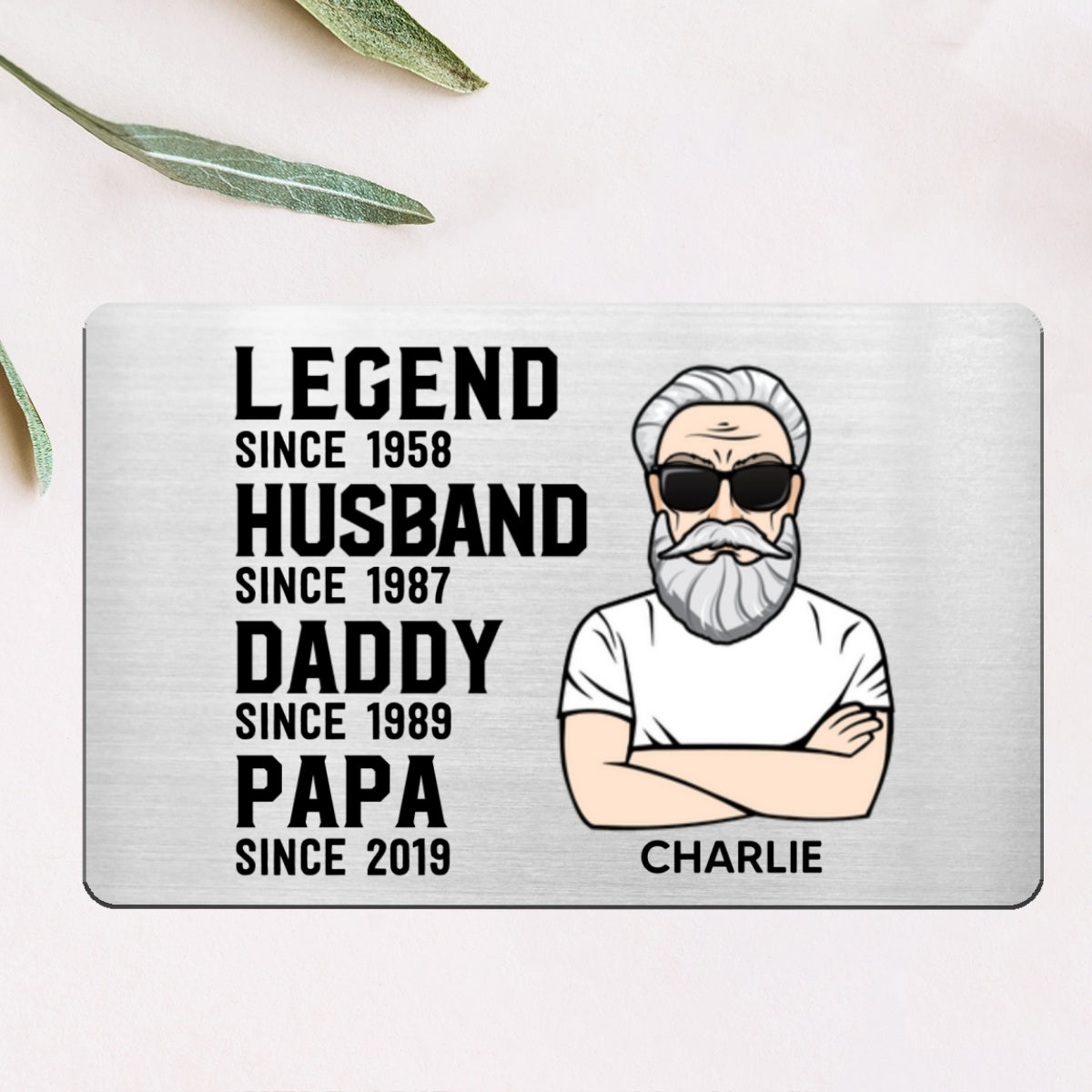 The Legend Grandpa Old Man Gift For Grandpa Personalized Metal Card