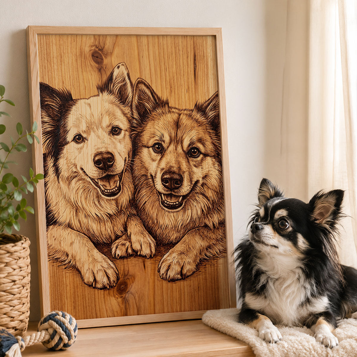 Custom Pet Portrait from Photo - Personalized Poster - Heartfelt Memory Sympathy Gift for Dog Cat Lovers