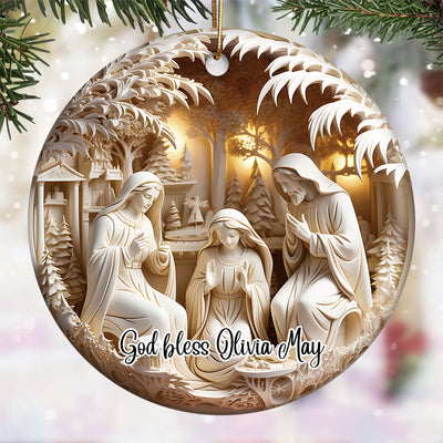 3D Nativity Scene "Birth Of Christ" Christmas Ornament