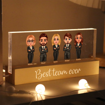 Best Team Ever Personalized Acrylic Block LED Night Light, Employee Thank You Gift, Team Appreciation, Corporate Gift, Retirement Gift For Colleagues, Coworkers, Boss