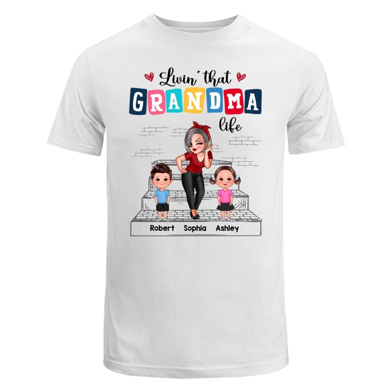 Grandma Grandkids Outline Stair Personalized Shirt