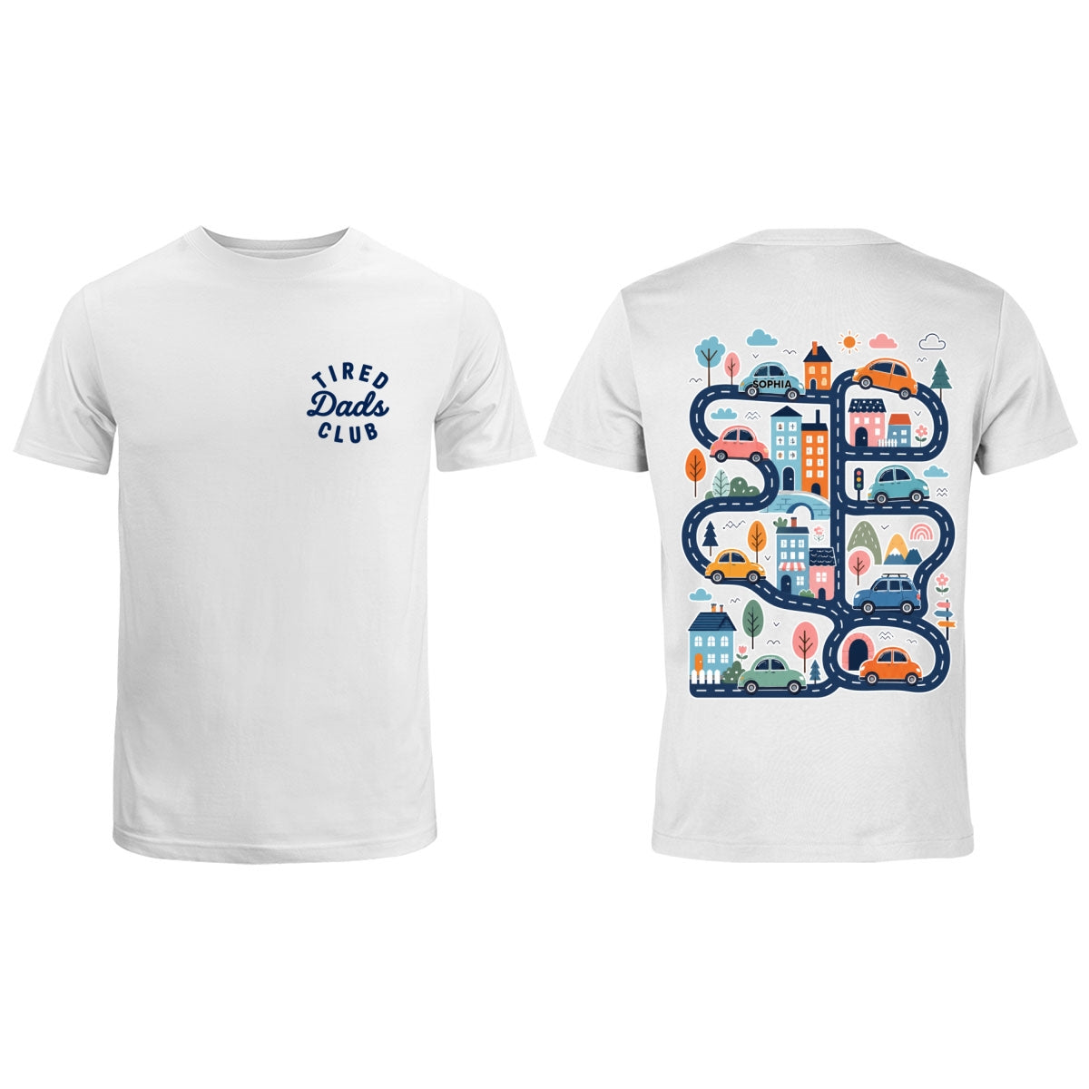 Tired Dads Club, Play Cars On Dads Back - Personalized Shirt - Funny Father Day Gift For Dad, Husband
