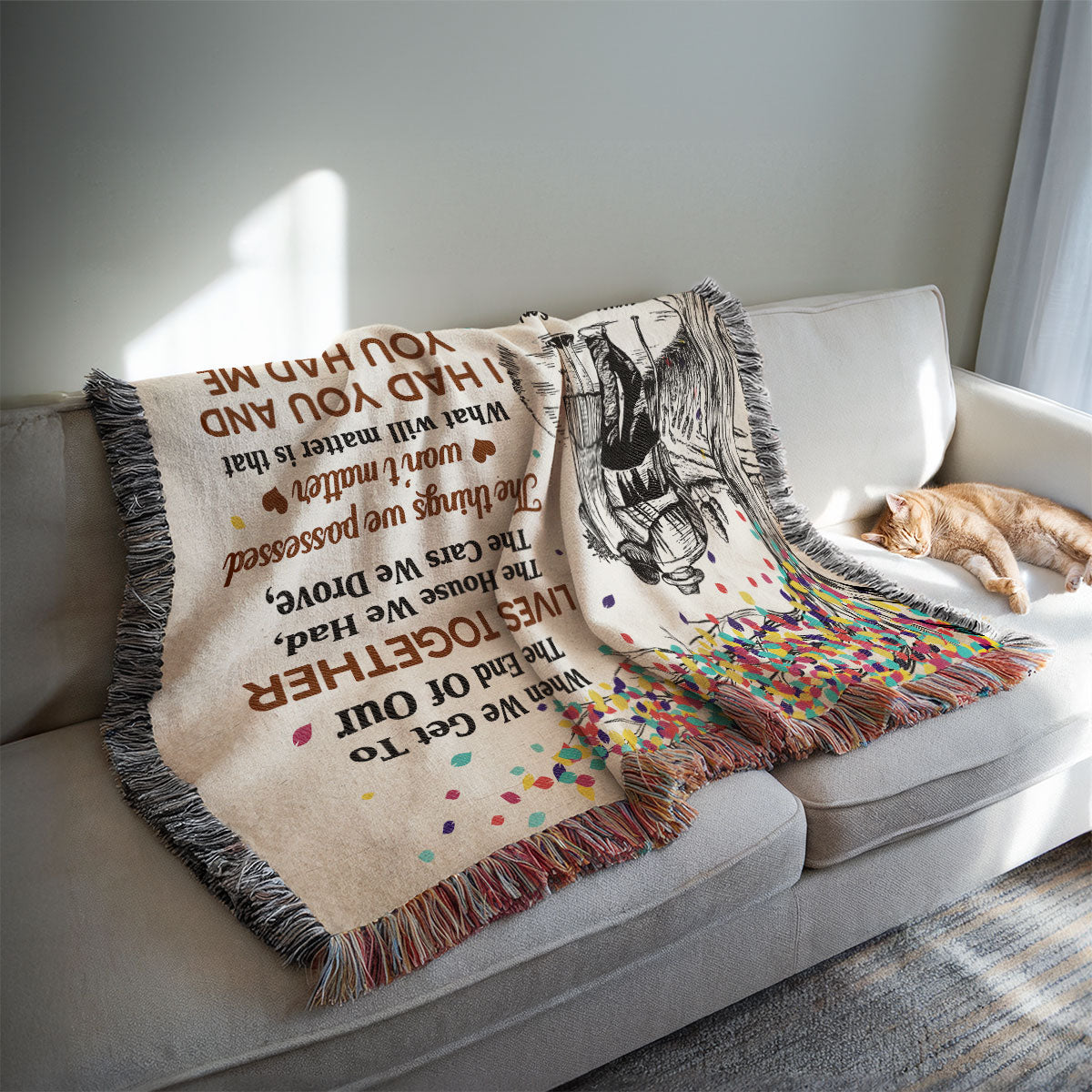 I Had You You Had Me Old Couple Walking Together Personalized Tapestry Woven Blanket