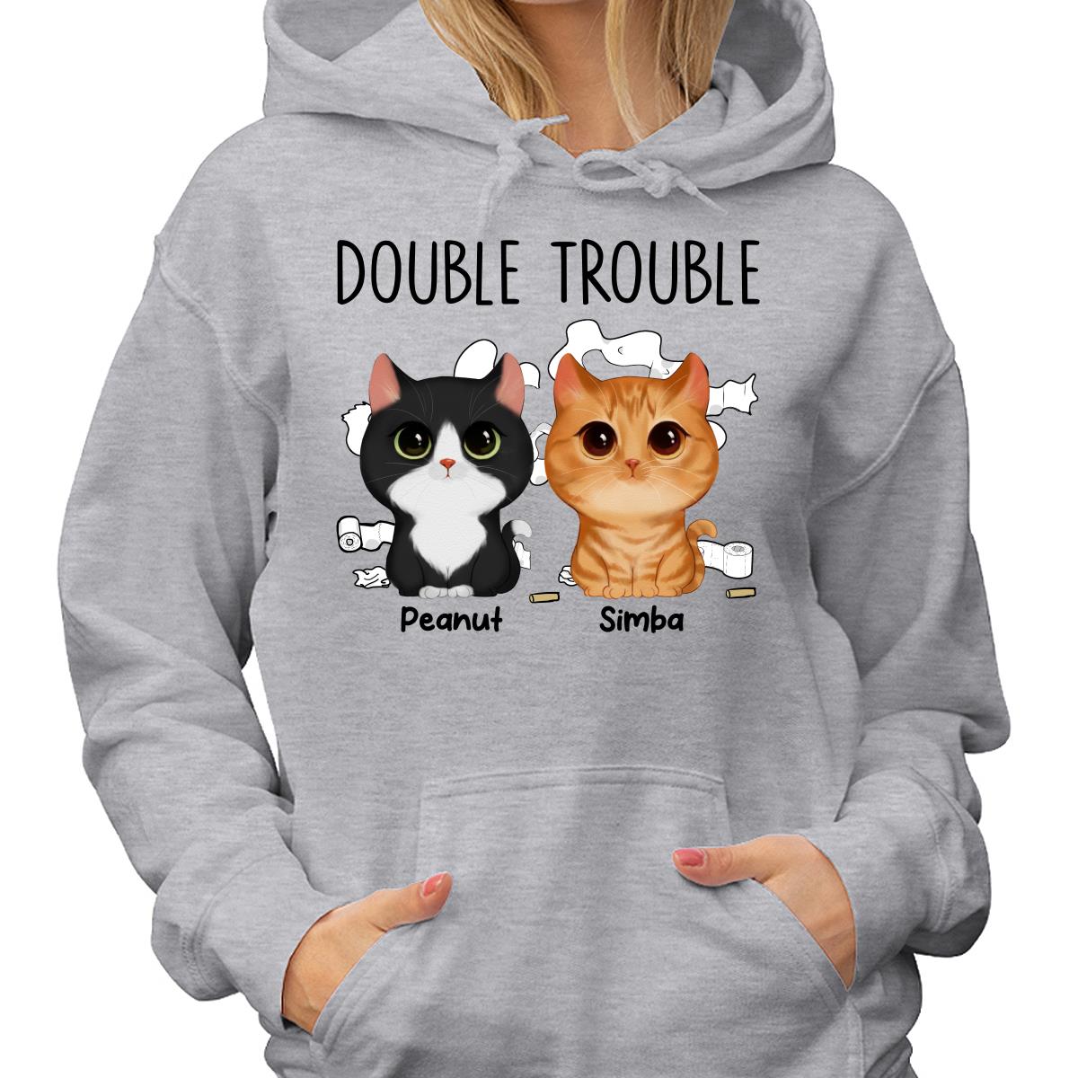 Watercolor Cute Cats Double Trouble Toilet Paper Personalized Shirt