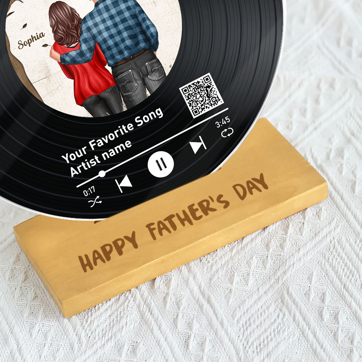 Dad Thank You For My Amazing Music Taste Favorite Song Scannable QR Code Personalized Acrylic Record Plaque