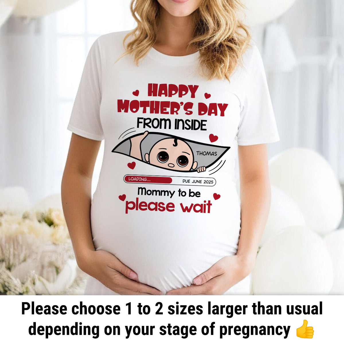 Mommy To Be Please Wait, Baby From The Inside Pregnancy Reveal Shirt, Gift For Expecting Moms