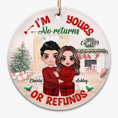 Doll Couple I‘m Yours No Returns Refunds Personalized Circle Ornament