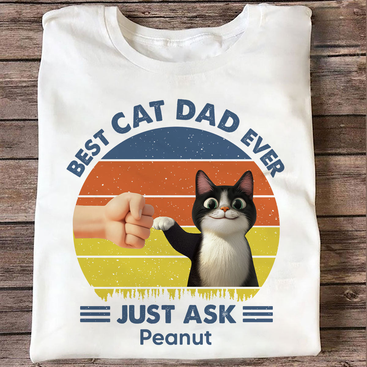 Best Cat Dad Cute Cartoon Cats Personalized Shirt, Gift for Cat Dads