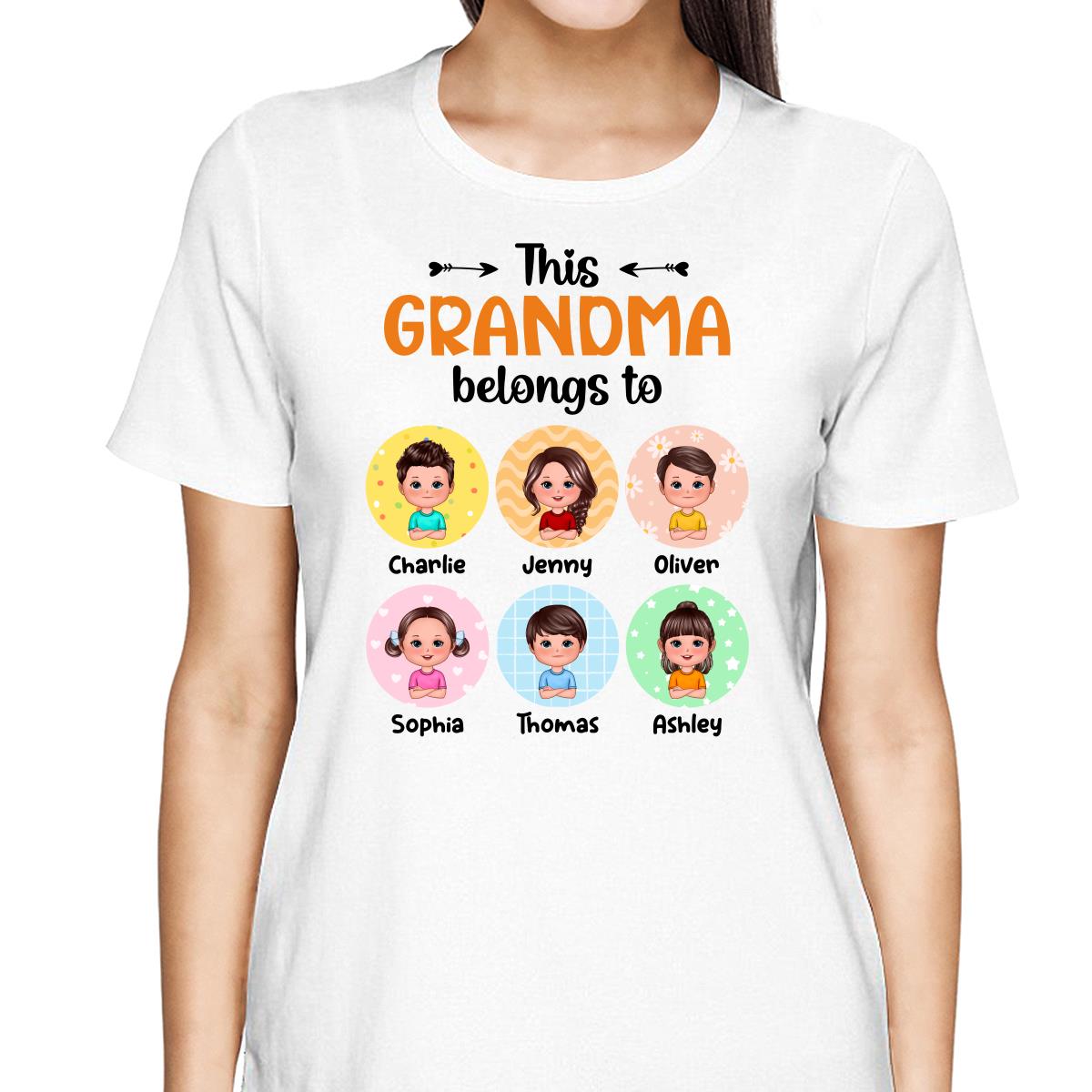 This Grandma Mom Belongs To Doll Kids Pattern Circles Personalized Shirt