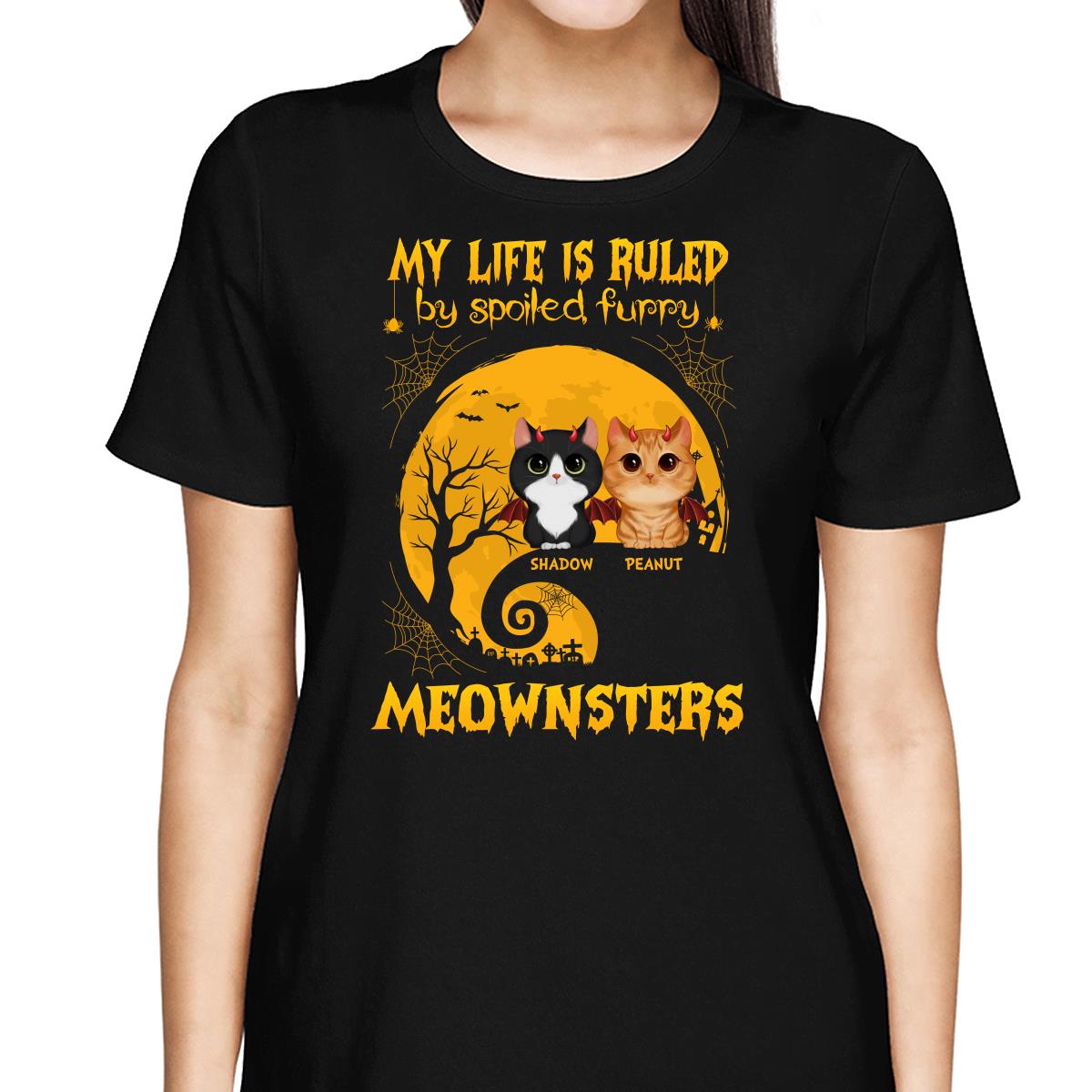 My Life Is Ruled By Meowsters Halloween Cat Lovers Personalized Shirt