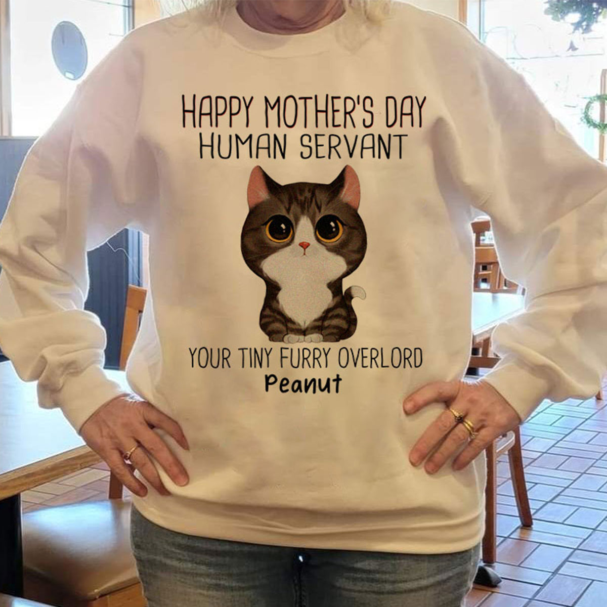 Watercolor Cute Cats Happy Mother‘s Day Cat Human Servant Personalized Shirt
