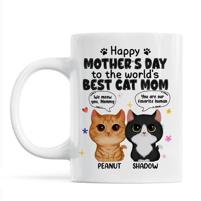 Watercolor Cute Cats Happy Mother‘s Day Cat Mom Watercolor Cute Cats Personalized Mug