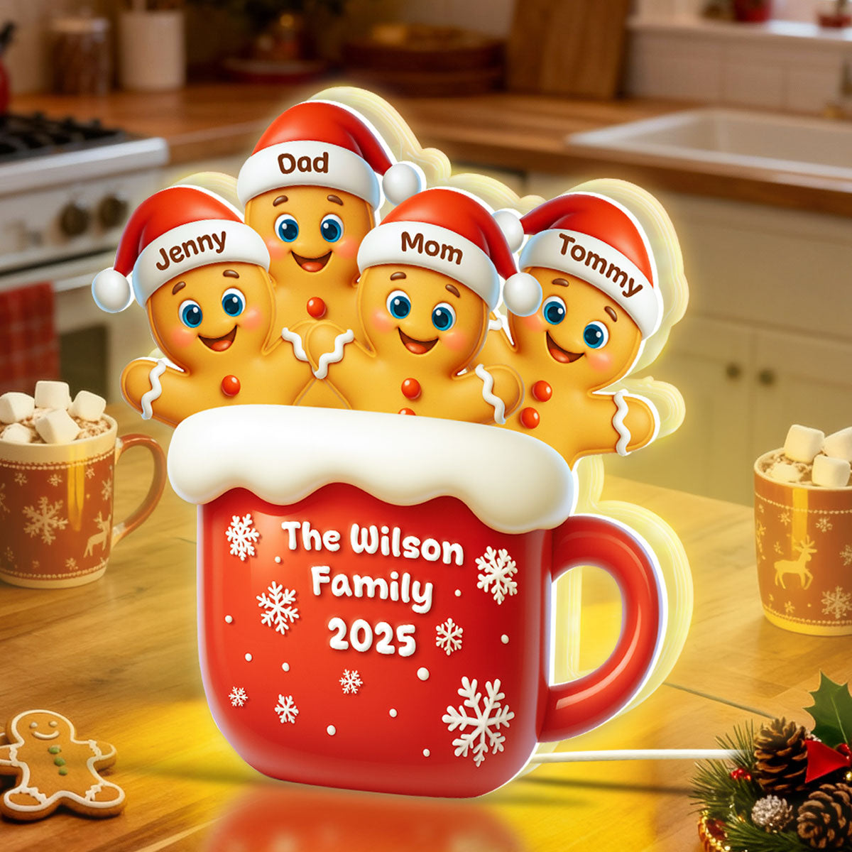 Family Gingerbread - Personalized Light Box - Heartwarming Festive Christmas Decor