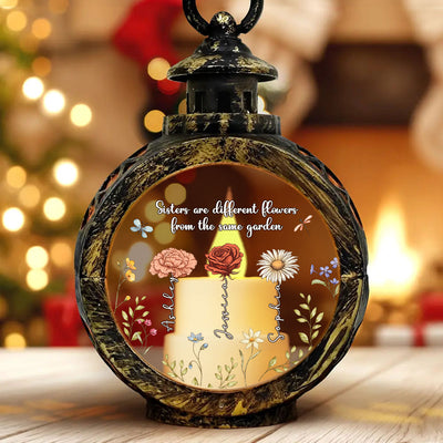 Sisters Are Different Flowers From The Same Garden Personalized Lantern Ornament, Christmas Gift For Sisters, Siblings, Besties