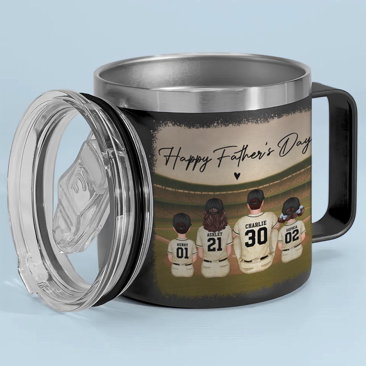 Retro Vintage Baseball Daddy's Dream Team Personalized Stainless Steel Tumbler, Gift For Dad