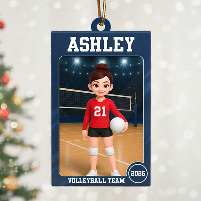 Volleyball Girl 3D Effect Action Figure - Personalized Acrylic Ornament - Christmas Gift For Daughter, Granddaughter