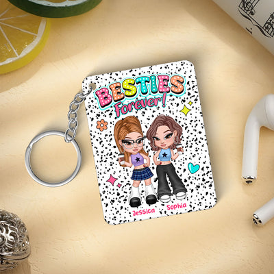 Y2K Besties Dalmation Dot Colorful Pattern Personalized Acrylic Keychain